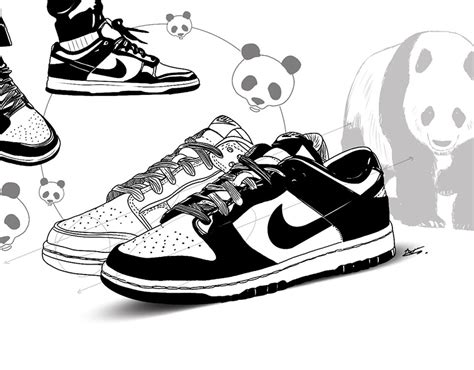 panda dunks outline